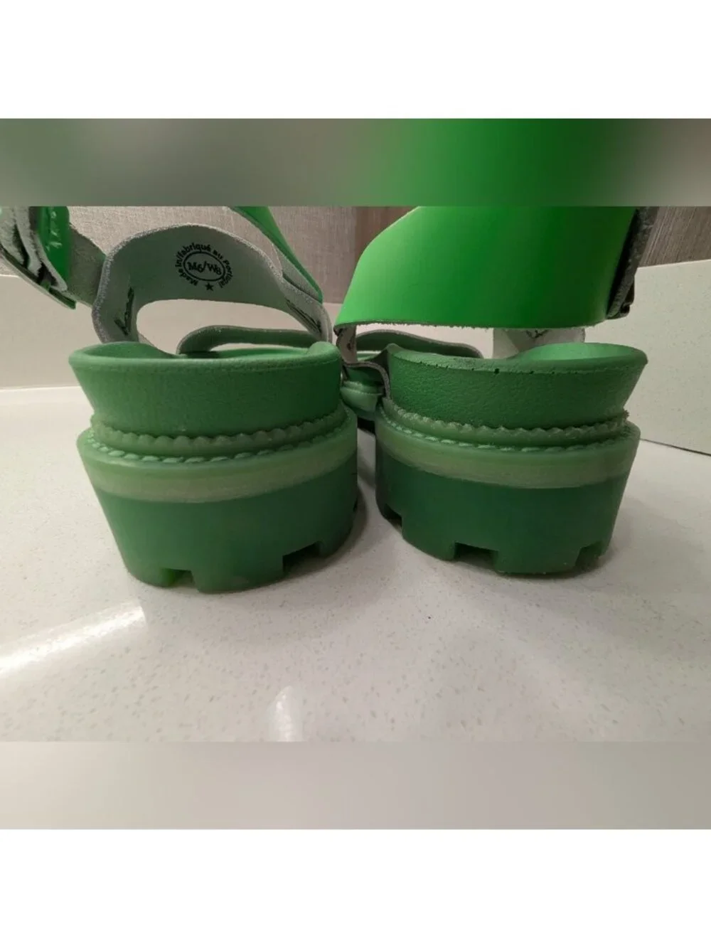 John Fluevog x Anna Sui 7th Heaven Defoy Leather Slingback Sandal Green W8 (M 6)